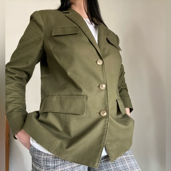 Liz Claiborne Military Style Olive Green Women’s Jacket Size 12P(fits size small - Picture 6 of 15